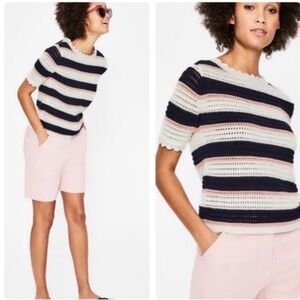 Boden Corrina Knitted Tee - Ruffle Hem